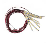 Tira LED blanca con cables preconectados para entrada de alimentación de 12 V 18 V utilizada en modelos de ferrocarril, interiores de casa de muñecas y trabajo de escena en miniatura (luz cálida)