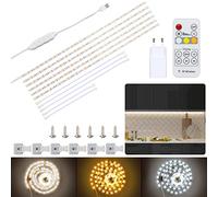 Tira LED Blanca Frio 3m, Debajo de Los Armarios, 6*50cm Tiras de Luces LED para Armario con Control Remoto y enchufe para Vitrina, Cocina, Escritorio, Estantería, Armario, Iluminación de Fondo