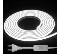 Tira LED COB 220V IP65 para Exterior, Impermeable y Cortable 6000K 4M | 780 lm/m, 240 LED/m y haz de 180° para una iluminación uniforme en jardín, terraza, techo, cocina, escaparates y comercios.