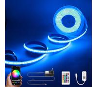 Tira LED COB RGB 24V 2M WIFI Set Regulable, Arote Tira LED COB con Controlador y Fuente de Alimentación, Alta Densidad 576LED/M IP20, Controlable por APP para Dormitorio Cocina Decoración Interior