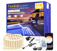 Tira LED Exterior Impermeable Blanco Frio a Blanco Calido Regulable (40M) | Luz LED Compatibles con Alexa, LED Strip WiFi Smart Impermeable, 24v Tiras de LED Adhesiva para Cocina, Jardín