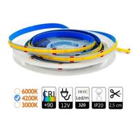 Tira LED JANDEI COB 320 LED/m 5 m 4200K CRI>90 corte 2,5 cm 10W/m 8mm