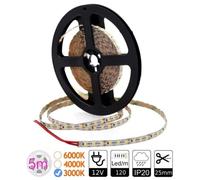 Jandei - Tira Led Dentada 12V 9W/m, 600 LEDs, SMD2835, Ancho 6mm, Largo 5 metros, Cortable y Adhesiva. Ángulo Doblado a 90º, IP20 para Iluminación y Decoración Interior (Luz Cálida 3000k)