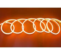 Tira LED de neón flexible impermeable IP65, 5 metros, 120 led/m, 12 V, naranja
