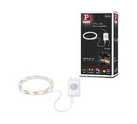 Tira LED Paulmann de 1 m con sensor de movimiento, 3000 K | Funciona con batería, autoadhesivo, 30 LED, blanco cálido, para un montaje flexible