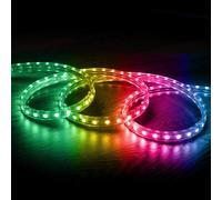 Tira LED RGB 220V SMD 60 LED/m 10W/m Ancho 16mm Corte 100cm IP65 con Mando IR a