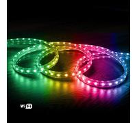 Tira LED RGB 220V SMD 60 LED/m 10W/m Ancho 16mm Corte 100cm IP65 Control WiFi
