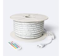 Tira LED RGB 220V SMD 60 LED/m BOBINA 50m 9.5W/m Ancho 14.5mm Corte 100cm IP65