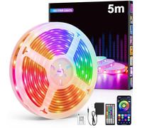 Tira LED RGB 5M, Luces LED Bluetooth con Mando, Sincronización Musical, 16 Millones de Colores, Temporizador, Adhesivo para Dormitorio, TV, Fiestas, Hogar (Clase A)