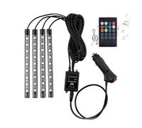 Tira LED RGB de bajo Voltaje para Coche 4x0.225m, Ideal para decoración y ambientación Interior y Exterior.