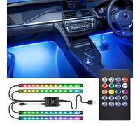 Tira LED RGB de bajo Voltaje para Coche 4x0.225m, Ideal para iluminación Interior y Efectos Decorativos automotrices.