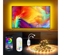 Tira LED TV 4 Metro, Luces LED RGB Control de App y Control Remoto, 16 Millones de Color, Tiras LED Sincronización Musical, Pantallas de Televisión o Computadora de 55 a 75 pulgada Cocina Dormitorio