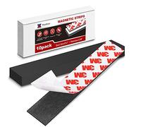 Tira magnética, tiras magnéticas flexibles con respaldo adhesivo (paquete de 10, 6 x 1 pulgada), cinta magnética adhesiva fuerte para cocina, garaje y jardín, tira de soporte de cinta magnética para