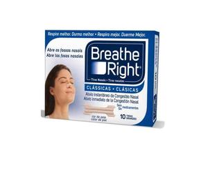 Tira Nasal Breathe Right Pequeña 10 Unidades - Mejora tu Descanso y Alivia la Congestión Nasal