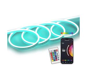 Tira neón SmartLED KSIX 5m, Recortable, 4300 lm, Sincroniza música, App Compatible con Alexa, Google Home, Siri, Colores RGB