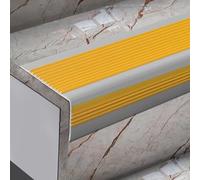 Tira protectora de borde de escalera, borde de goma de PVC autoadhesivo para escalones de interior y exterior, peldaños en forma de L para mayor seguridad y durabilidad