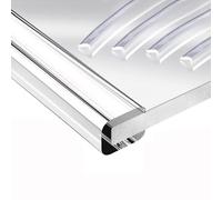Tira protectora de silicona para bordes, Protector de borde canal en U transparente PVC, 6,5 pies ancho, 0,5-26 mm, for mesas paneles vidrio(10-11mm)