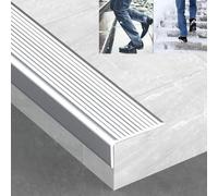 Tira Protectora para escalones de Escalera con Borde Acanalado Antideslizante, Borde de baldosas para escalones de 30, 40, 70 y 100 mm de Ancho, fácil de Instalar.