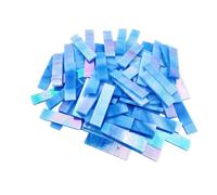 Tira rectangular de vidrio iridiscente de 4 x 1 cm, azulejos de mosaico de vidrio de 7 onzas para manualidades, platos, marcos de fotos, macetas, joyas hechas a mano y más mosaicos decorativos (azul