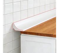 Tira selladora de baño, tira de sellado de ducha, cinta selladora autoadhesiva, barrera de agua para umbral de ducha para fregadero, bañera, suelo de habitación húmeda (blanco (2 m)