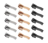 Tirador Cremallera, 15 Pcs Metalicas Tiradores Cursor Reemplazo Cabeza Botones de Metal Extraíble Kit de Reparación Para Ropa Chaqueta