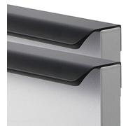 Tirador de aleación de aluminio para muebles, tiradores invisibles, tirador de puerta oculto, tirador de armario, tirador de borde de dedo, tiradores de armario de cocina, negro mate, 2 piezas (l