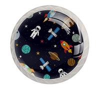 Tirador de armario Estrellas Planetas Cohetes Perilla de armario cristal Manija de la puerta Moderno Perilla de la puerta 4 piezas para armario cajón cómoda puerta 3.5×2.8CM