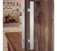 Tirador de barra para puerta de entrada moderno, tiradores de puerta de vidrio de madera, manijas de doble cara, puerta de entrada rectangular de acero inoxidable exterior interior (color: rosa, tamañ