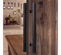 Tirador de barra para puerta de entrada moderno, tiradores de puerta de vidrio de madera, manijas de doble cara, puerta de entrada rectangular de acero inoxidable exterior interior (color: rosa, tamañ