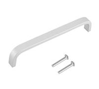 Tirador de Cocina Plateado, Tirador de Aleación de Aluminio para Muebles, Tirador de Armario con Tornillos, Tirador de Cajón, Aplicable a Armario, Armario, Dormitorio, Muebles de(128mm massiv)