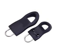 Tirador de Cremallera Desmontable 10pcs Detachable Pull Tab Zipper Head Accessories Luggage Schoolbag Coat Alloy Rubber Jeans Replacement(Black,10pcs,Samll)