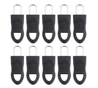 Tirador de Cremallera Desmontable 8/10pcs Replacement Zipper Head Tool Removable Puller For Luggage Schoolbag End Fit Rope TagClothing Zip FixerBroken(10pcs Large Black)