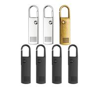 Tirador de Cremallera para reparación, 7 Piezas, de Metal, 4 x Negro, 2 x Plata, 1 x Bronce, asa de Cierre de Repuesto, asidero de zíper para Abrigo, Maleta, Bolso