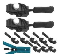 Tirador de cremallera - Uso sin esfuerzo, reemplazo del tirador de cremallera, kit de reparación de cremallera instantánea de 10 piezas | Lock Slider Zip Runner Pull Handle Zip Guide, Chain Puull