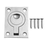 Tirador de dedo de acero inoxidable para cajón de armario, montaje empotrado, moldura de metal 304 con diseño plano suave, compatible con puertas correderas de muebles de cocina, 50 x 40 mm o 64 x 46