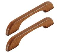 Tirador de madera para muebles, tiradores de armario, tiradores de cocina, tiradores de borde de dedo, tiradores de cajón, tiradores de puerta, 2 piezas (distancia del orificio 192mm, color 2)