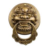 Tirador de puerta antiguo con cabeza de león, elegante aldaba, Para decorar puertas, acabado vintage, duradero y resistente, Para realzar entradas y puertas(A,24cm)