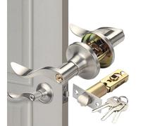 Tirador de puerta con llave, cerradura de manilla de puerta, cerradura de palanca estilo onda, manilla de puerta de entrada resistente con cerradura, cerradura de puerta interior
