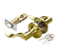 Tirador de puerta con llave - Manija de bloqueo de estilo onda robusta estructura de metal, diseño de mango ergonómico para uso interior y exterior, juego de herrajes para puerta de Ingr