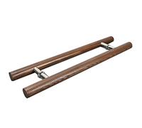 Tirador de puerta corrediza rústica de granero, manija de puerta de entrada de madera de montaje en ambos lados para puerta de vidrio/puerta de entrada, tirador de puerta interior y exterior tipo H (