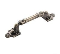 Tirador de puerta de aleación de aluminio con estética antigua europea para integración de muebles de armario, armario, cajón (bronce antiguo - L)