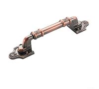 Tirador de puerta de aleación de aluminio con estética antigua europea para integración de muebles de armario, armario y cajón (bronce rojo, M)