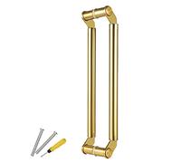 Tirador de Puerta de Doble Cara, para Puertas de Vidrio, Granero y de Entrada, Juego de herrajes de Acero Inoxidable, Tiradores comerciales Resistentes (Dorados, 120 cm/47 1/4" x 1
