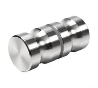 Tirador de puerta de ducha ajustable de acero inoxidable con tratamiento de trefilado y arandelas reforzadas para puertas corredizas de vidrio (unilateral)