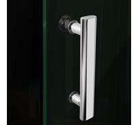 Tirador de puerta de ducha cromado de acero inoxidable para mamparas de ducha, 220 mm de longitud con centros de agujeros de 145 mm, para una fácil instalación (202)