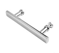 Tirador de puerta de ducha cromado de acero inoxidable para recintos de vidrio que requiere distancia entre agujeros de 145 mm y ajuste de vidrio de 6 mm