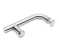 Tirador de puerta de ducha de acero inoxidable, acabado cromado, barra de tracción de separación de agujeros de 145 mm, accesorios de repuesto para cubículo de baño