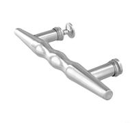 Tirador de puerta de ducha de acero inoxidable con acabado cromado, 245 mm de longitud, para recintos de vidrio, centros de agujeros de 145 mm, diámetro mínimo de agujero de 6 mm, resistente