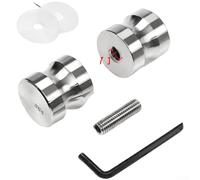 Tirador de puerta de ducha de acero inoxidable con tornillos ajustables y arandelas reforzadas para paneles deslizantes de vidrio (Bilateral)