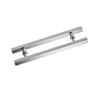 Tirador de puerta de ducha de acero inoxidable de 19.7 a 59 pulgadas de alto para puertas correderas batientes, ideal para centros comerciales, oficinas y baños, acabado plateado, paso de 600 mm